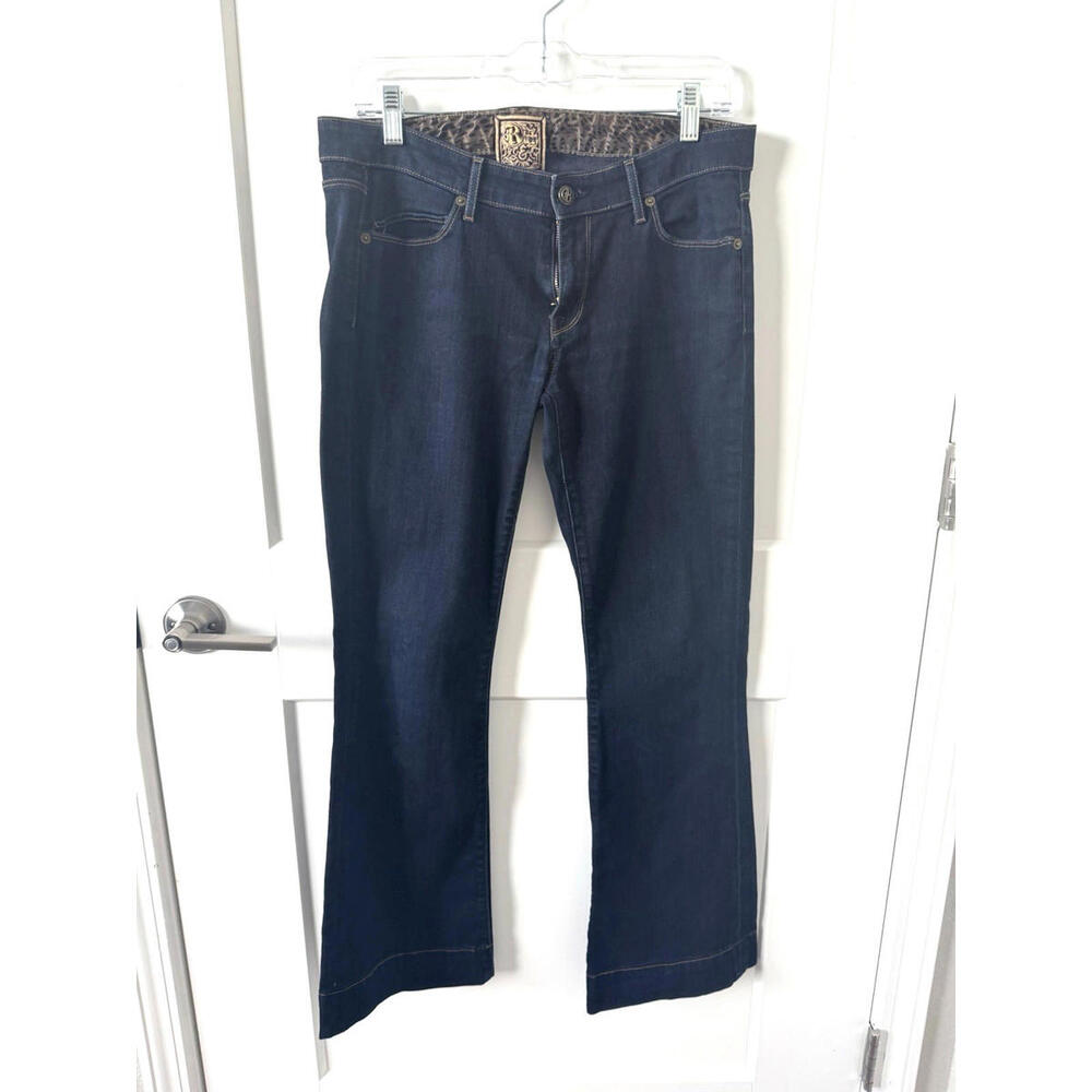 Rich & Skinny Jeans Women’s 29 Bootcut Raw Aluminum Leopard Lined Stretch
